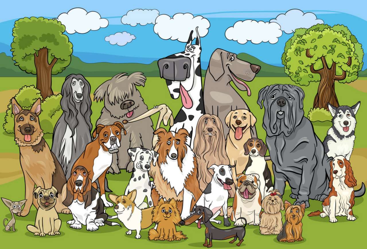 Psy kreskówek puzzle online