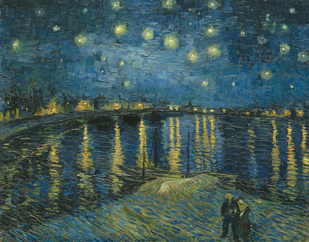 gwieździsta noc nad rodanem - Van Gogh puzzle online