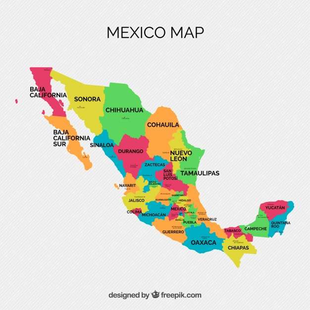 Mapa Meksyku puzzle online ze zdjęcia