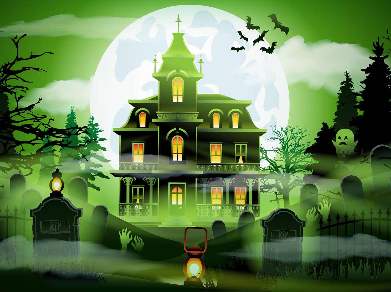 Haunted House Fun. puzzle ze zdjęcia