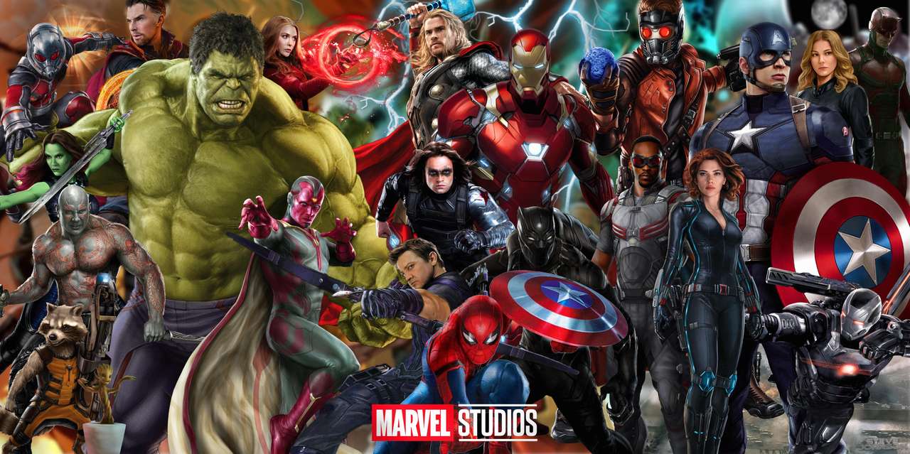 Plakat Marvel. puzzle online ze zdjęcia