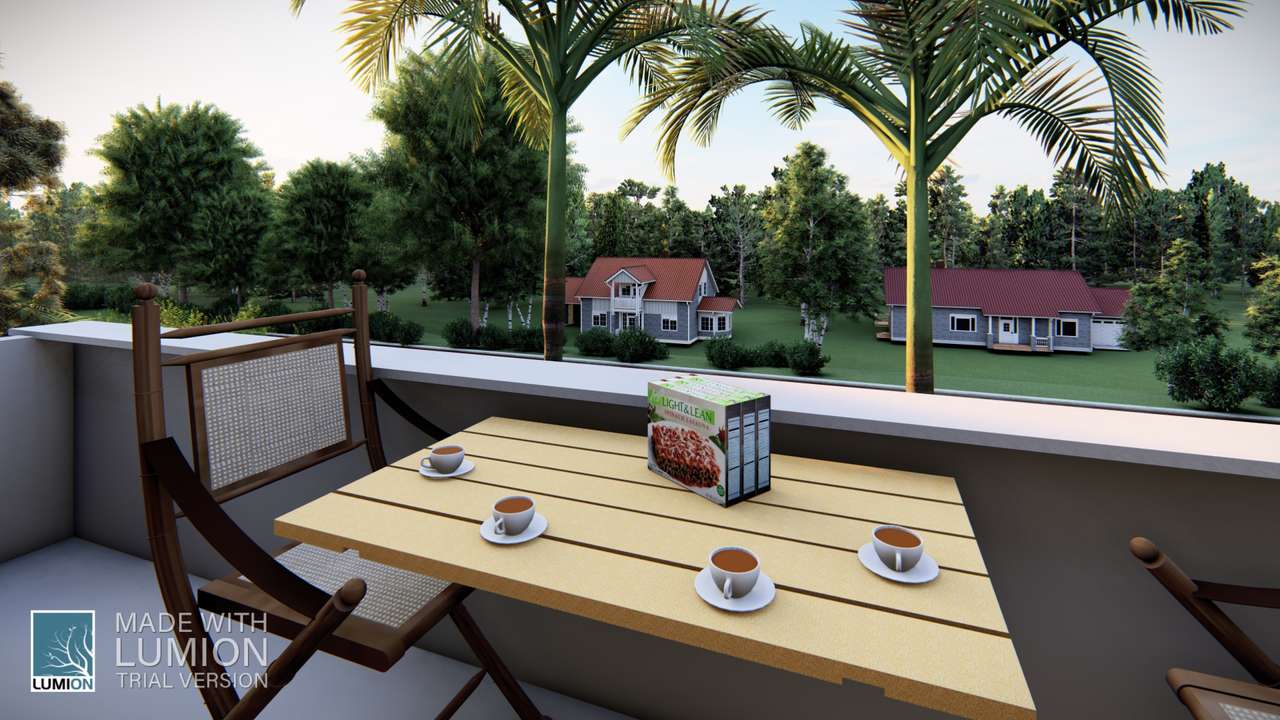 Balkon biurowy z stolikiem do kawy puzzle online