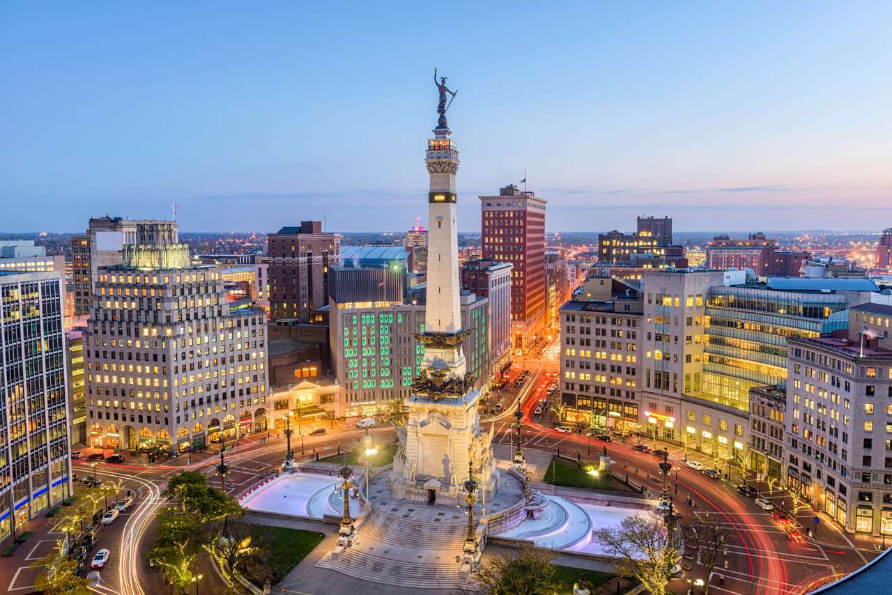 Monument Circle w Indianapolis puzzle online ze zdjęcia