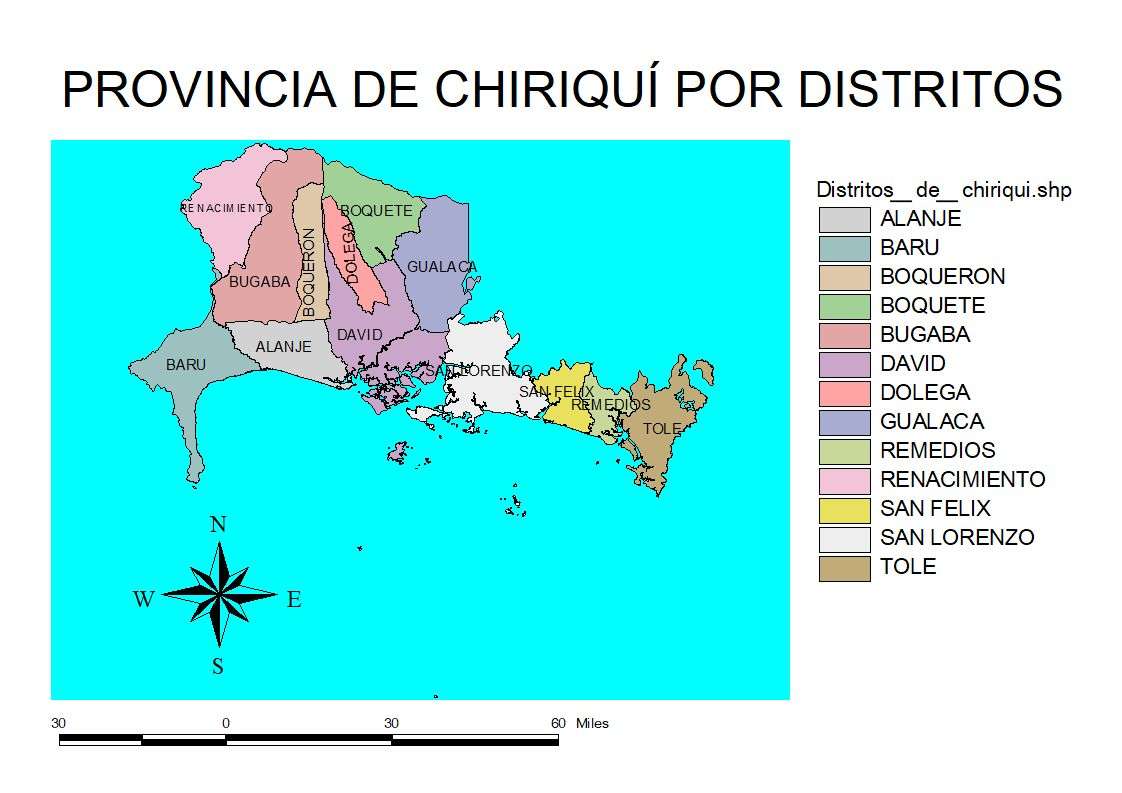 Prowincja Chiriquí według dzielnic puzzle