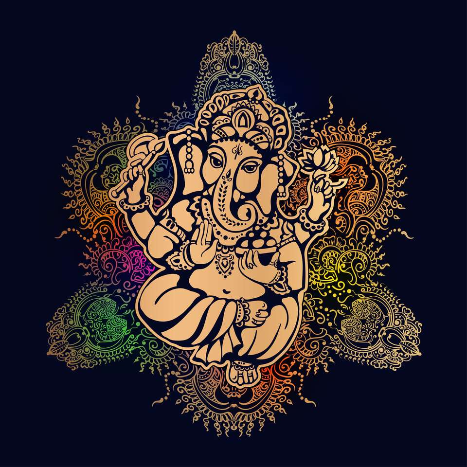 Hinduski Pan Ganesh. puzzle online ze zdjęcia