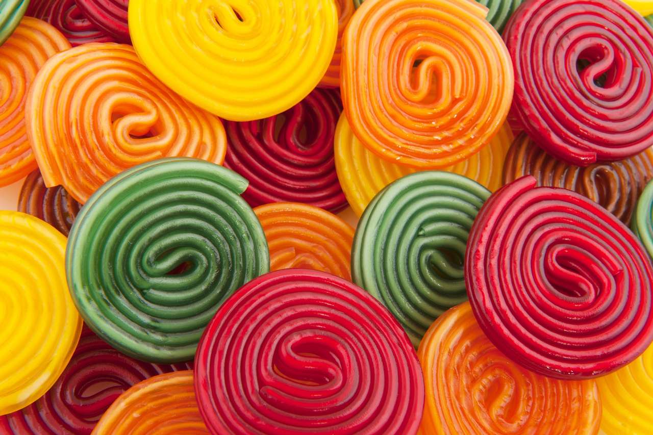 Kolorowe bułki kropli cukierków puzzle online ze zdjęcia