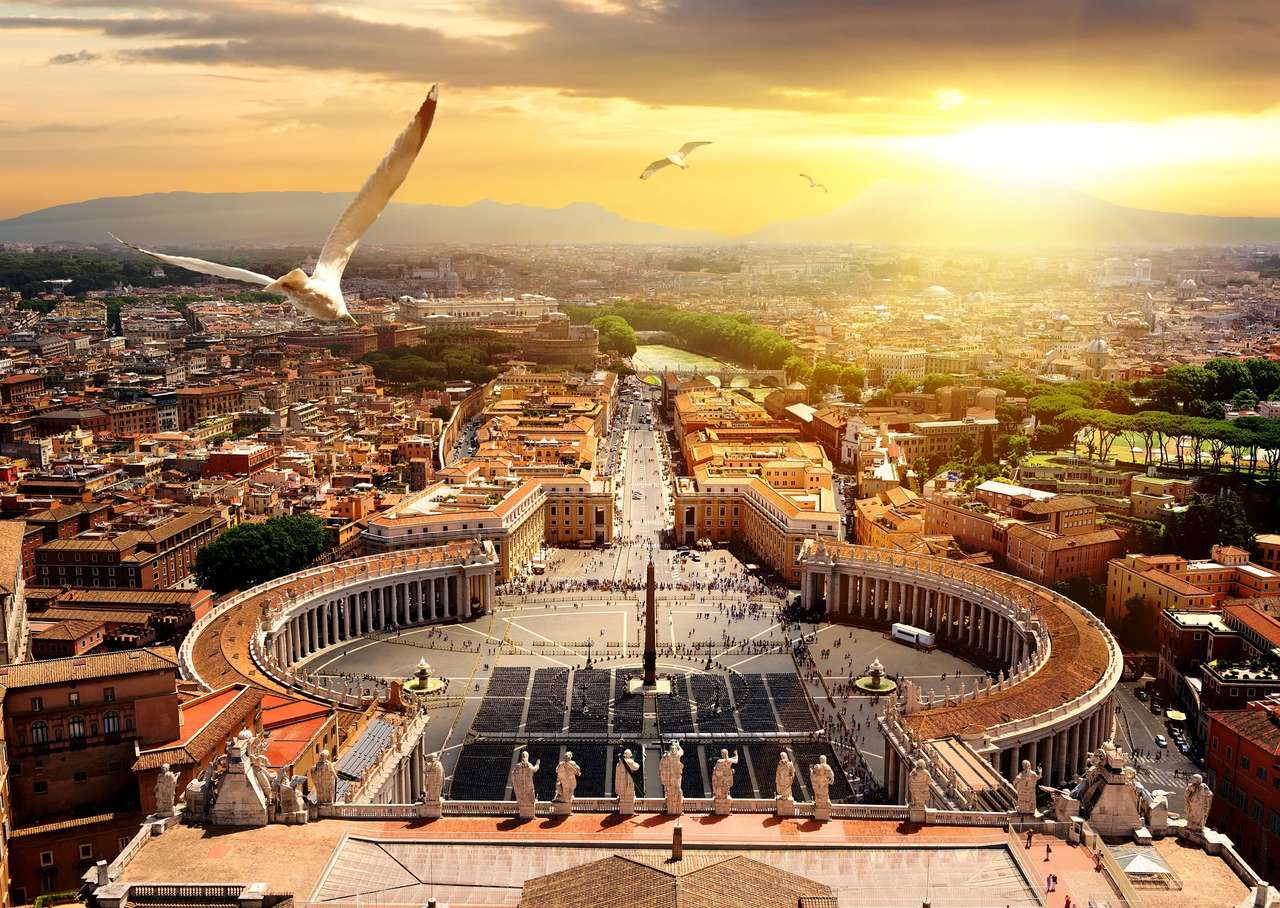 Panoramiczny widok Watykanu puzzle online ze zdjęcia