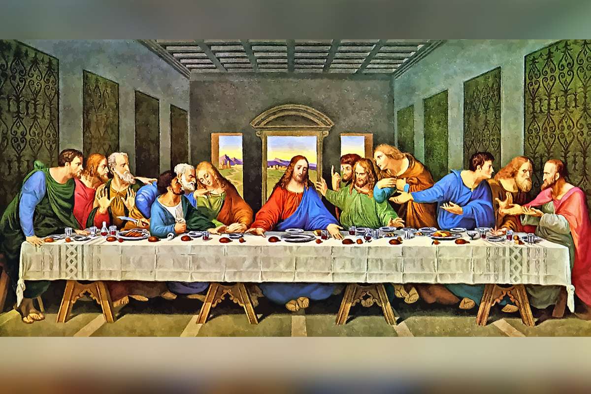Jezus i jego uczniowie puzzle online ze zdjęcia