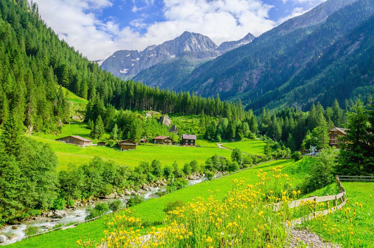 Piękny krajobraz alpejski puzzle online ze zdjęcia