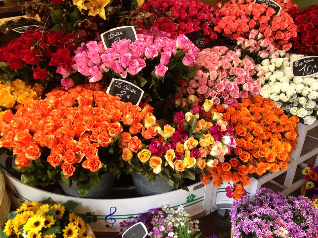 Kwiaty sklep w Nicei, Francja. puzzle online ze zdjęcia