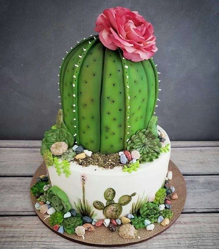 Tort Kaktus puzzle online ze zdjęcia