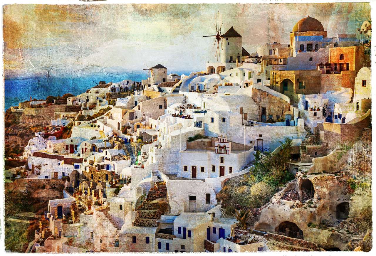 Malarstwo Santorini. puzzle online ze zdjęcia