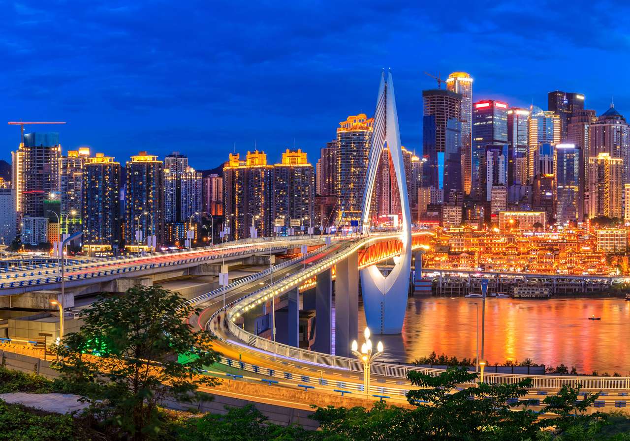 Chongqing w nocy puzzle online ze zdjęcia