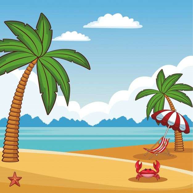 Plaża ze słońcem puzzle online