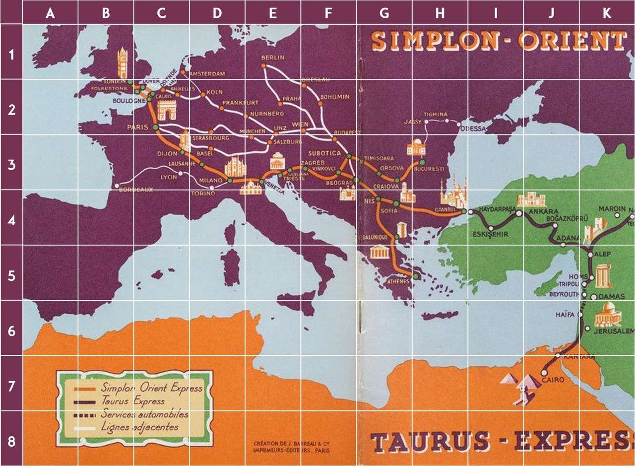 Orient Express Map. puzzle ze zdjęcia