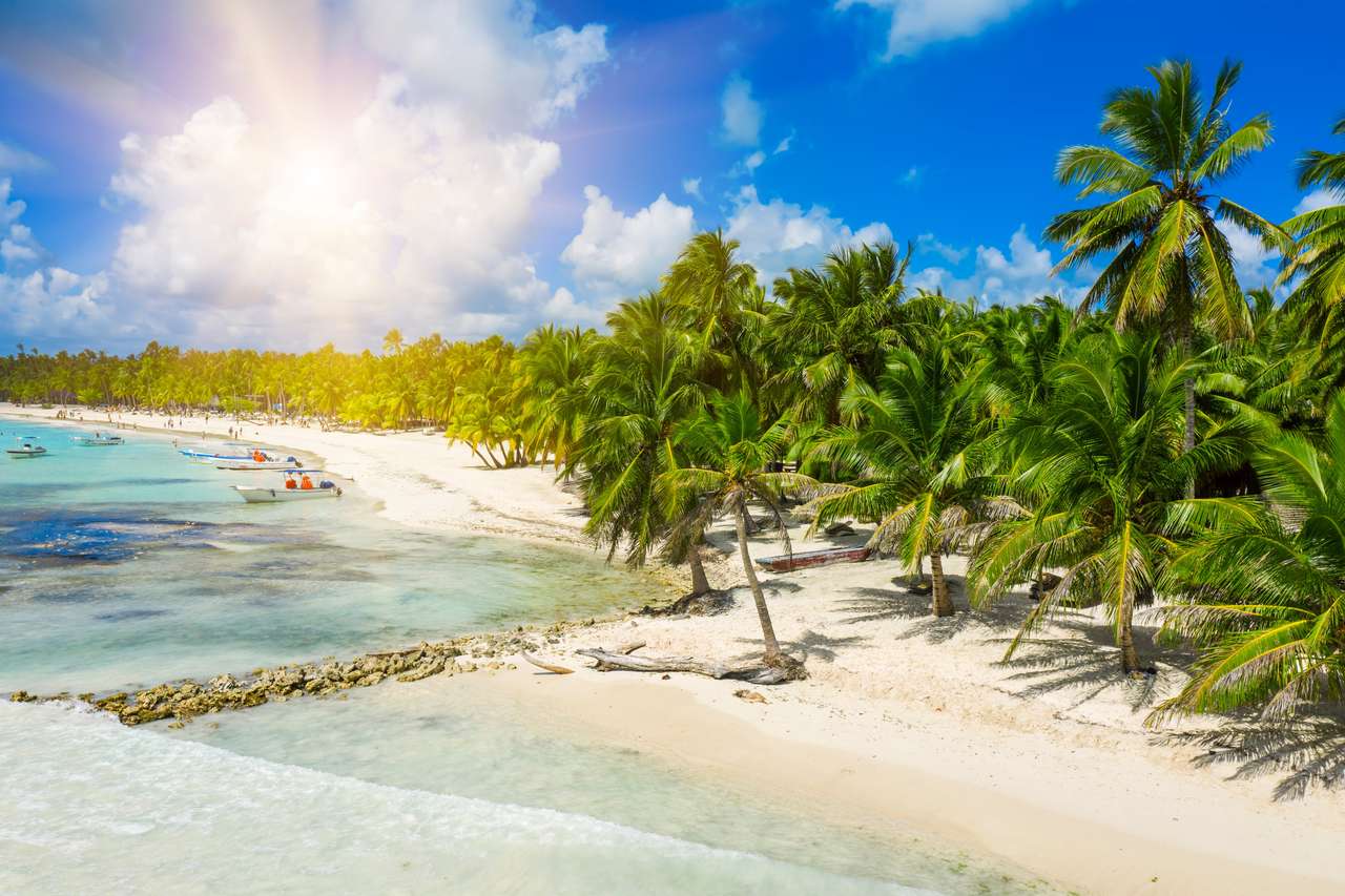 Tropikalna plaża puzzle ze zdjęcia