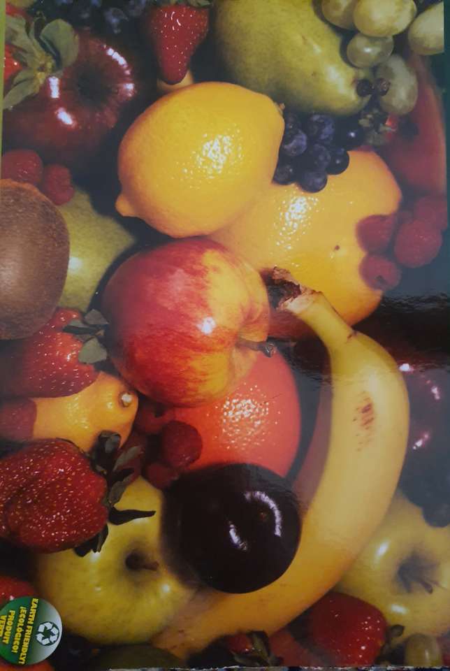 owoce jabłko banan winogrono puzzle online ze zdjęcia
