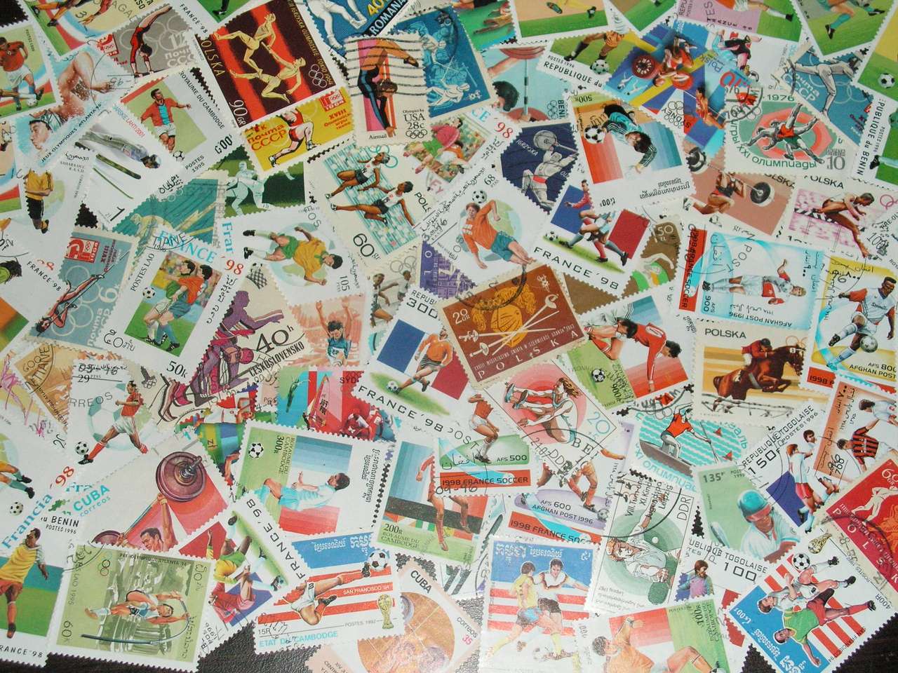 znaczki o tematyce sportowej puzzle online ze zdjęcia