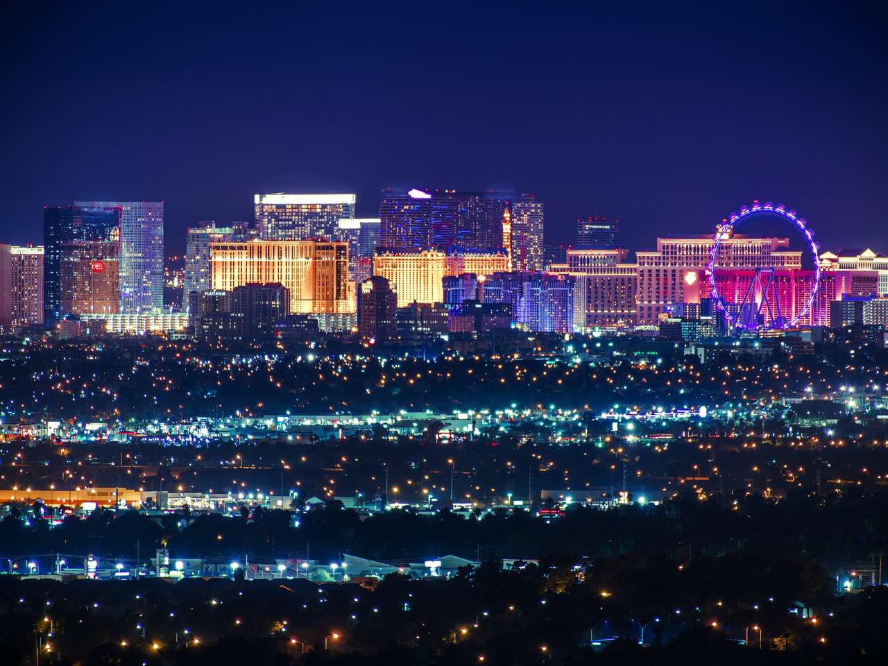Panoramę Las Vegas i pejzaż miejski puzzle ze zdjęcia