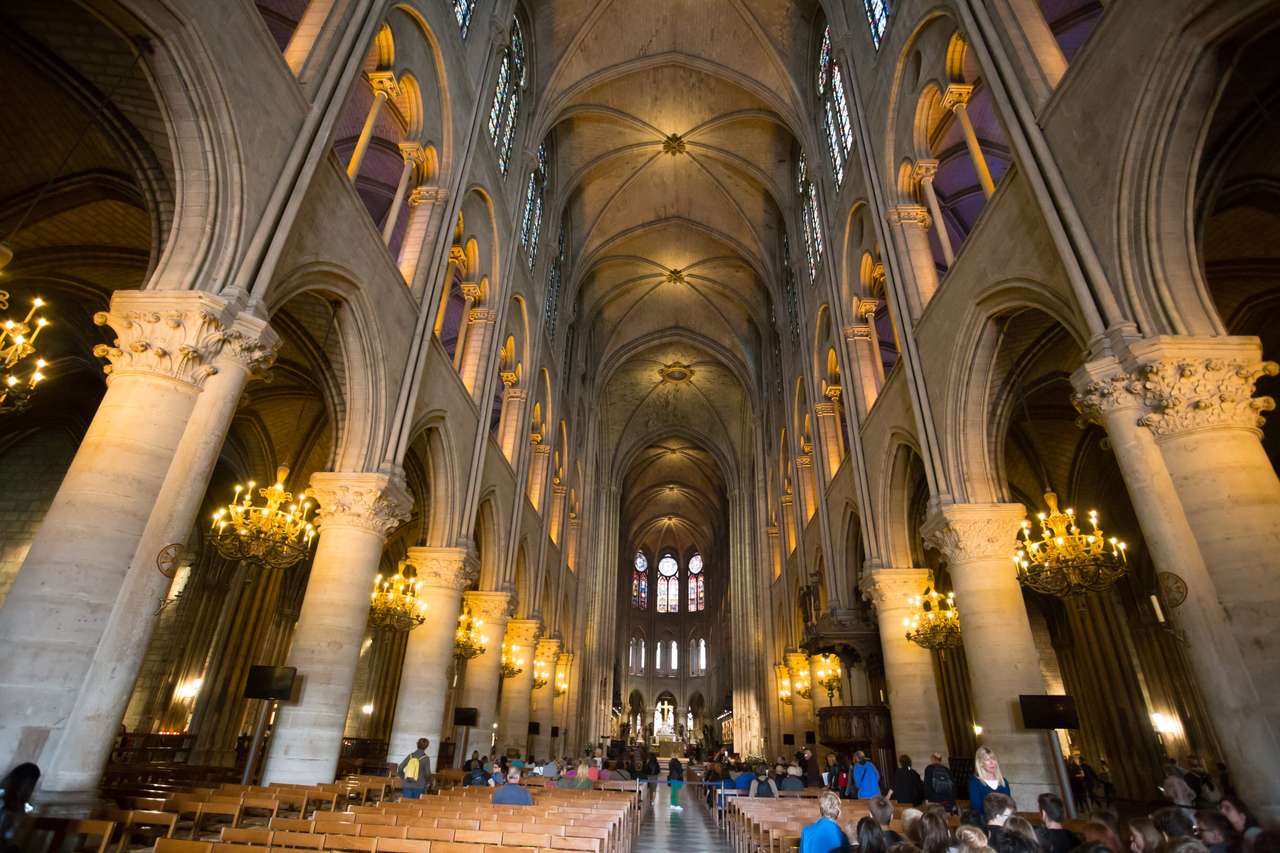Notre Dame de Paris Katedralny wnętrze puzzle
