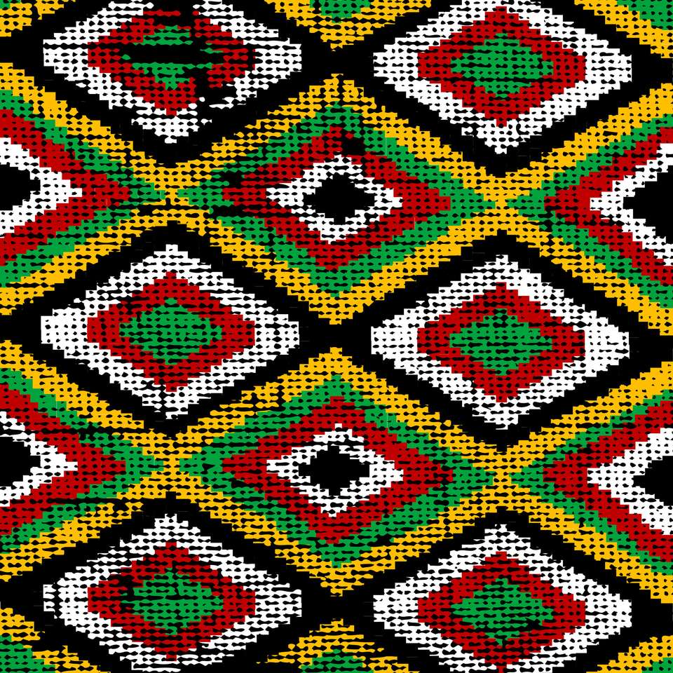 Stary tradycyjny dywan - tradycyjny afrykański wzór puzzle online