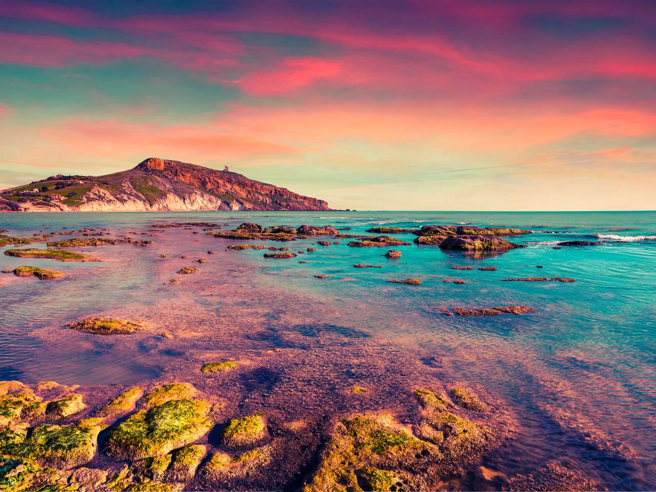 Giallonardo Beach, Sycylia, Włochy puzzle online ze zdjęcia