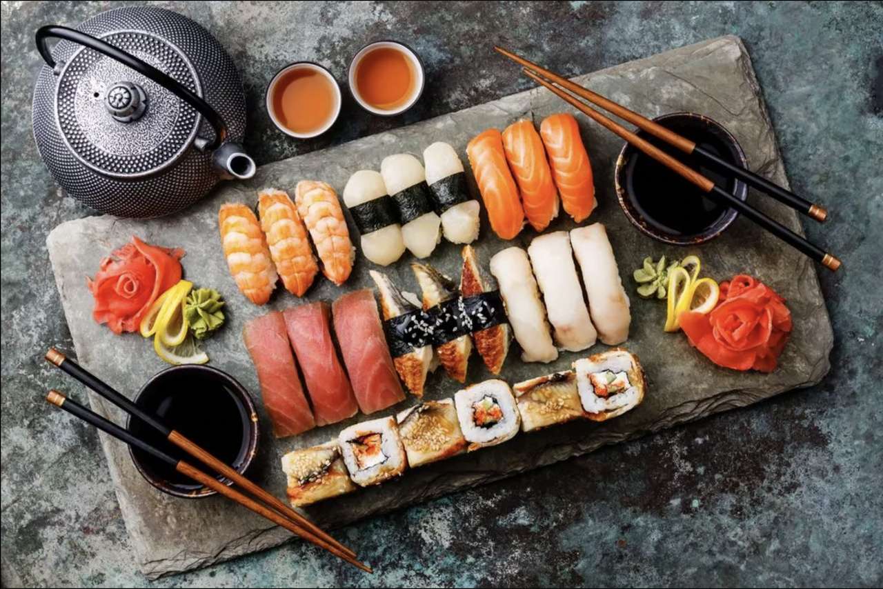 Tray sushi. puzzle online ze zdjęcia