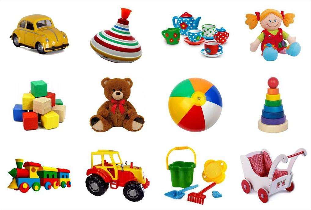 Kolorowe zabawki puzzle online