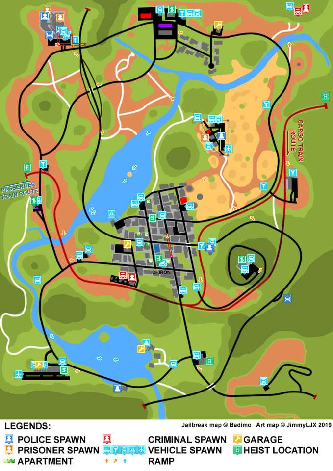 Mapa Roblox Jailbreak. puzzle online ze zdjęcia
