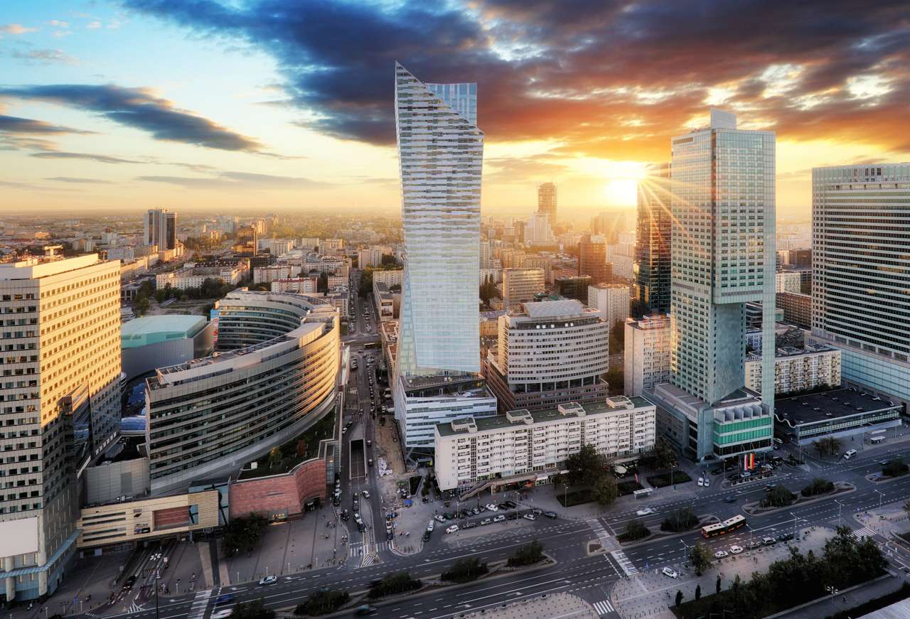 Panorama Warszawy, stolicy Polski, Europy puzzle online