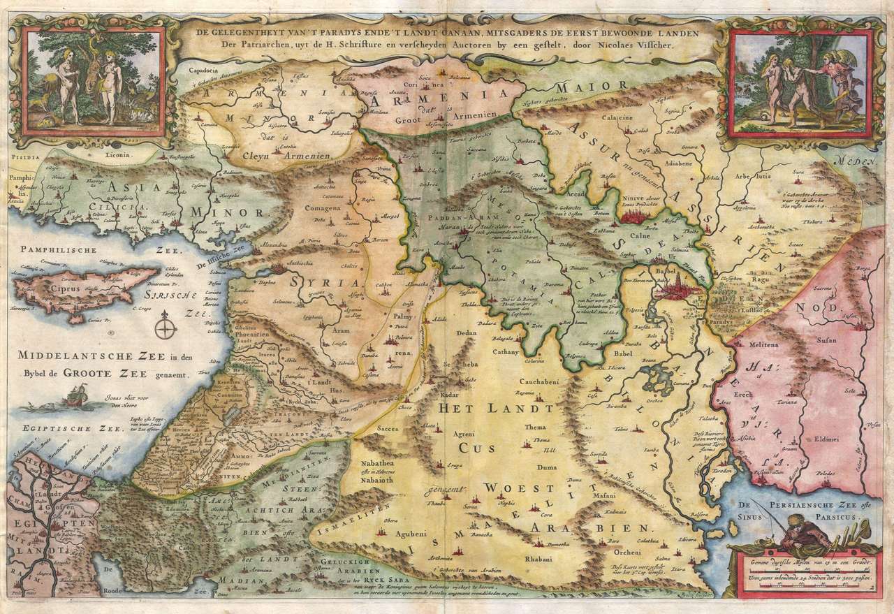 Stara mapa Ziemi Świętej puzzle online