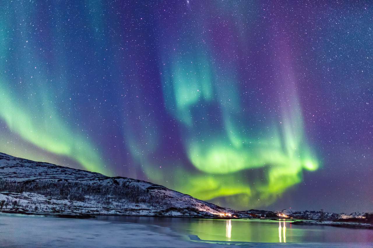 Niesamowita zorza polarna puzzle online ze zdjęcia