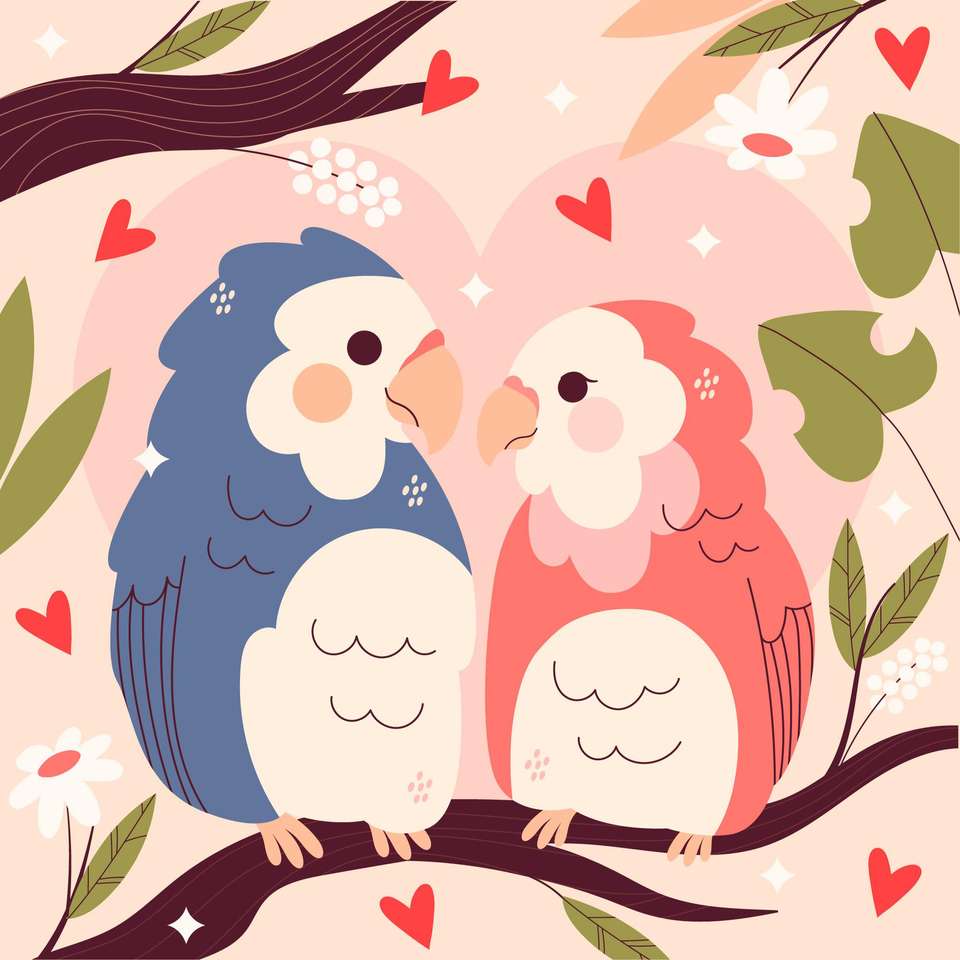 Puzzle z ptakami miłości puzzle online ze zdjęcia