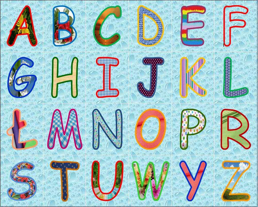 Kolorowe litery puzzle online ze zdjęcia