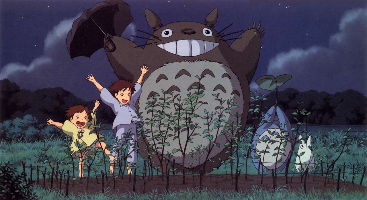 Totoro z mopsami 2 puzzle online ze zdjęcia