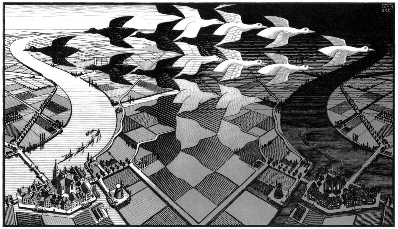 Dzień i noc M.C. Escher puzzle online