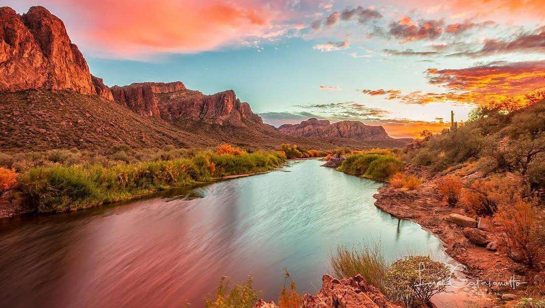 Zachód słońca w Arizonie puzzle online ze zdjęcia