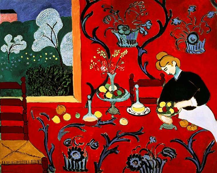 Henri Matisse „Harmonia w czerwieni” puzzle online ze zdjęcia