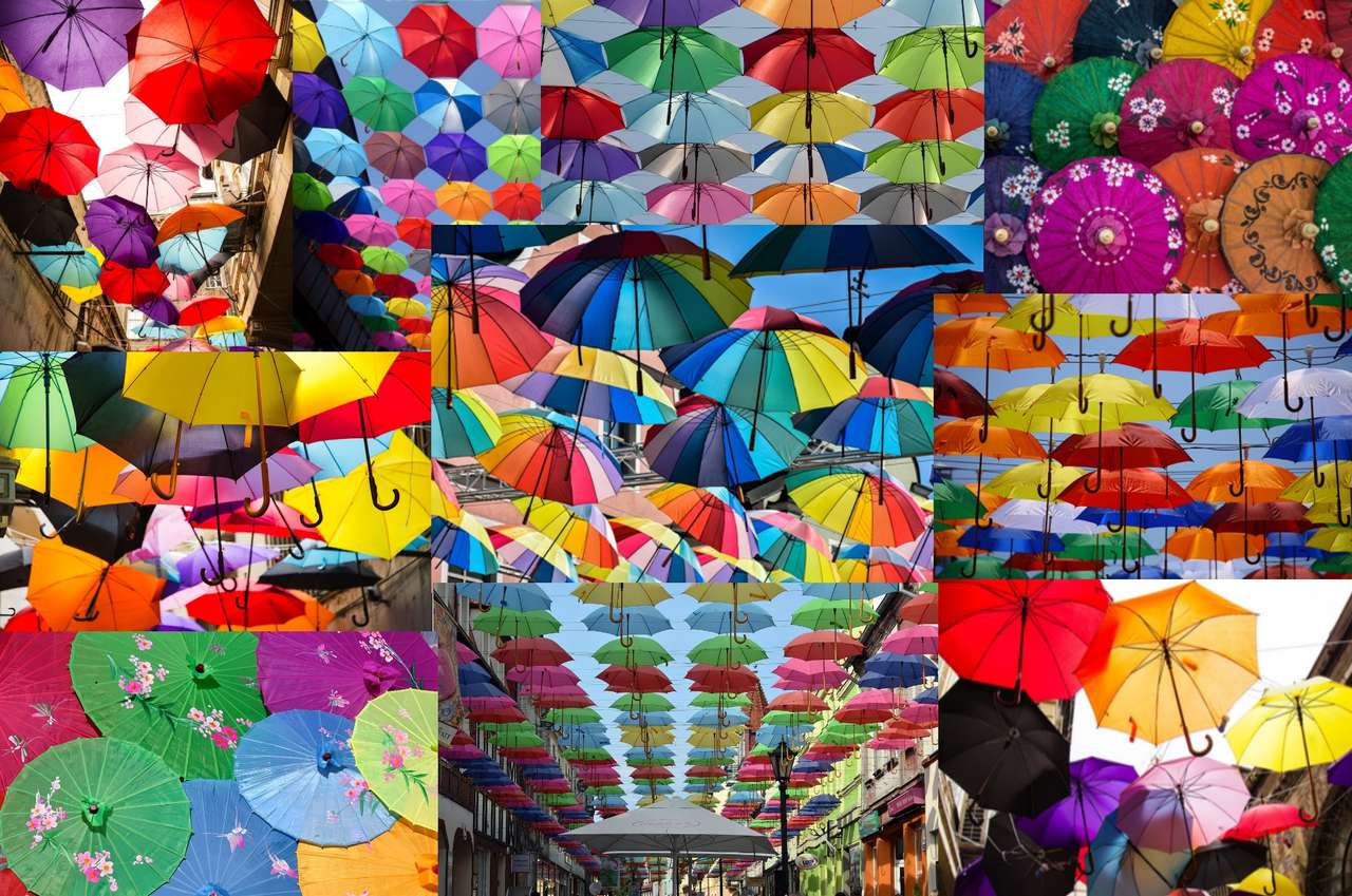 Wiele parasoli puzzle online