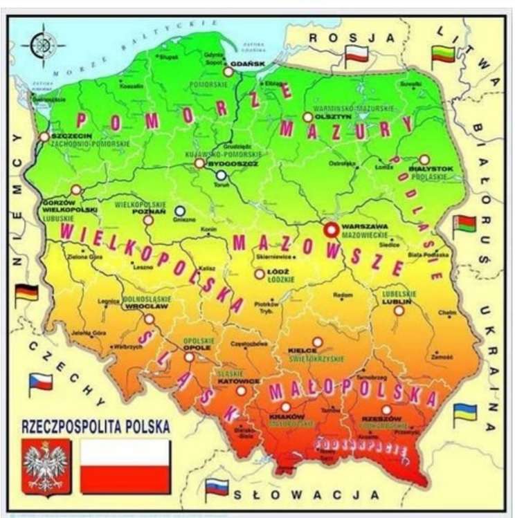 Polska mapa puzzle online