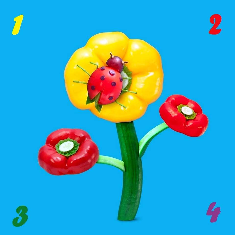 Kwiat z warzyw puzzle online ze zdjęcia