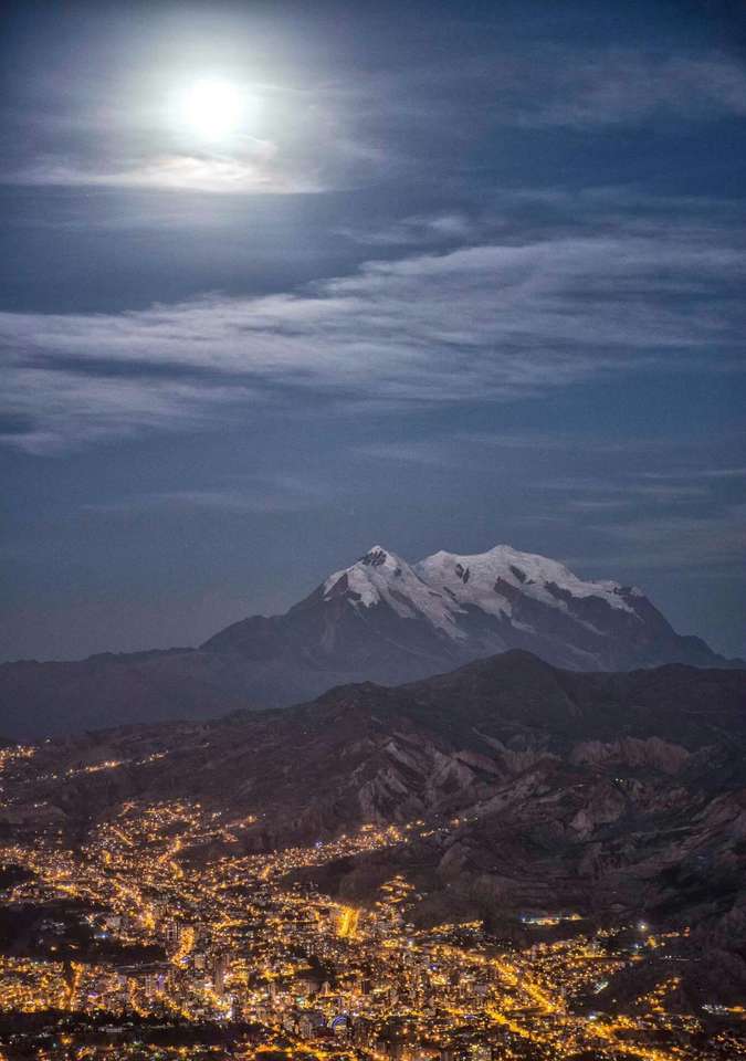 Nocny krajobraz La Paz puzzle online