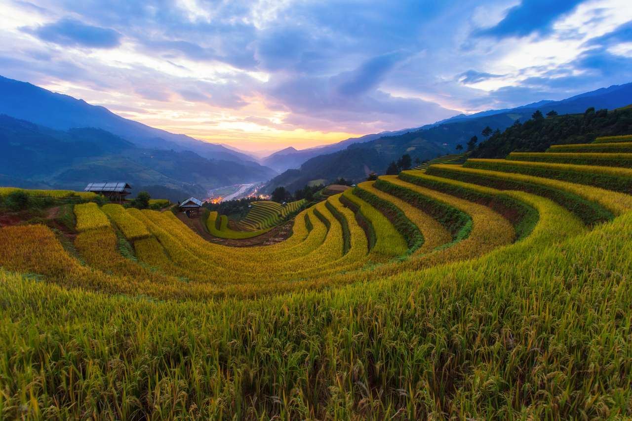 krajobraz pola ryżowego Mu Cang Chai puzzle online ze zdjęcia