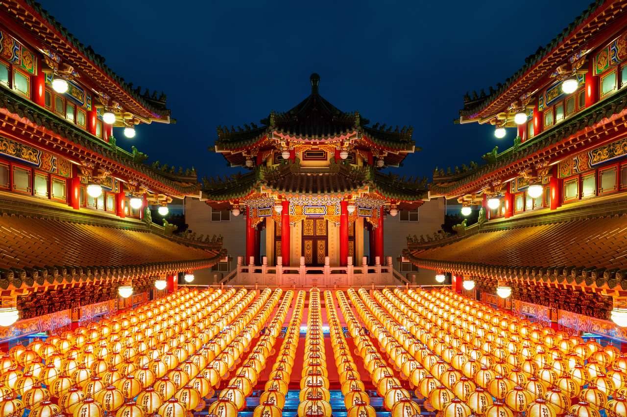 Tradycyjne chińskie lampiony wyświetlacz puzzle online ze zdjęcia