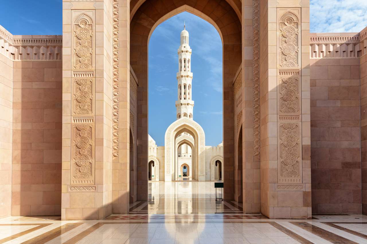 Wielki Meczet Sułtana Qaboosa w Maskacie, Oman puzzle online ze zdjęcia