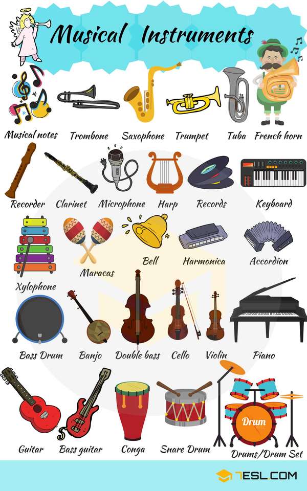 Instrumenty muzyczne puzzle online ze zdjęcia