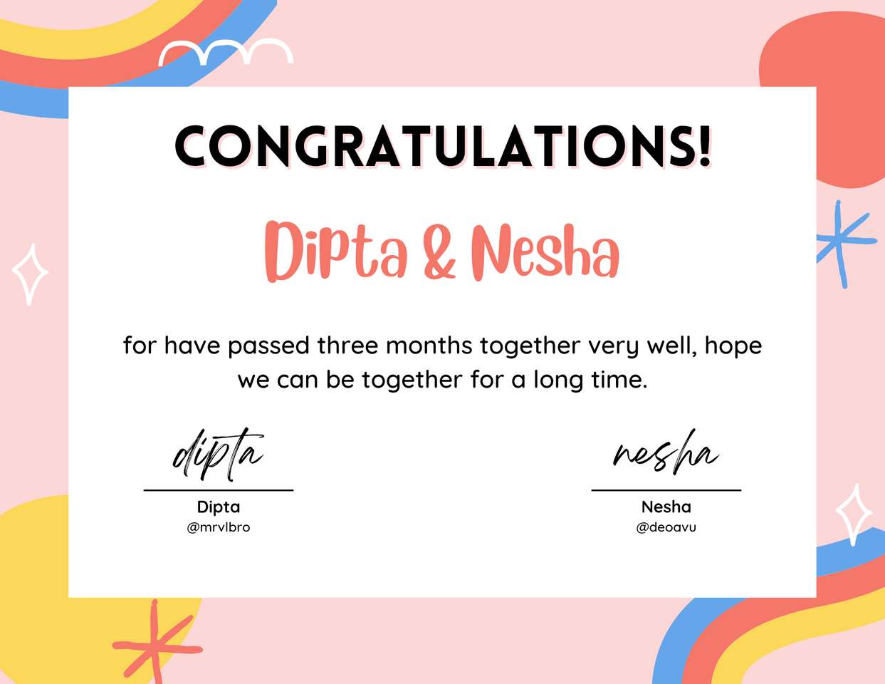 Dipta i Nesha puzzle online ze zdjęcia