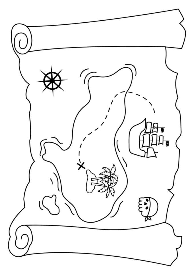 Mapa skarbów piratów puzzle online