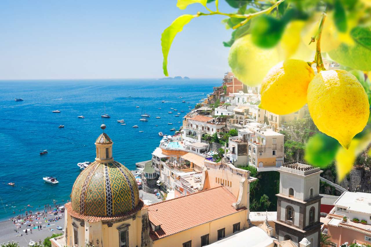 Positano - słynny stary włoski kurort z cytrynami puzzle online