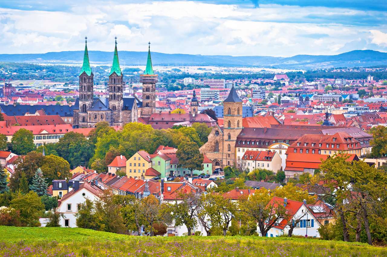 Architektura Bambergu, region Bawarii w Niemczech puzzle ze zdjęcia